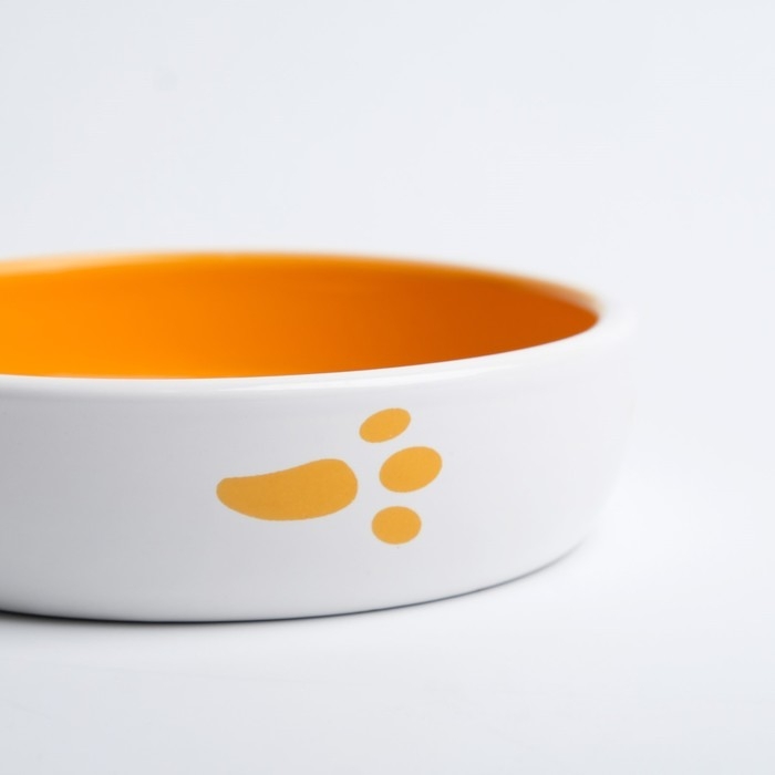 Миска керамическая  Миска керамическая "Морковка" 200 мл, 12 x 3 cм, белая/оранжевая