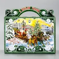 Подарочная новогодняя коробка &laquo;Чудо-тройка&raquo;, для сладких подарков, 25&times;12&times;24 см