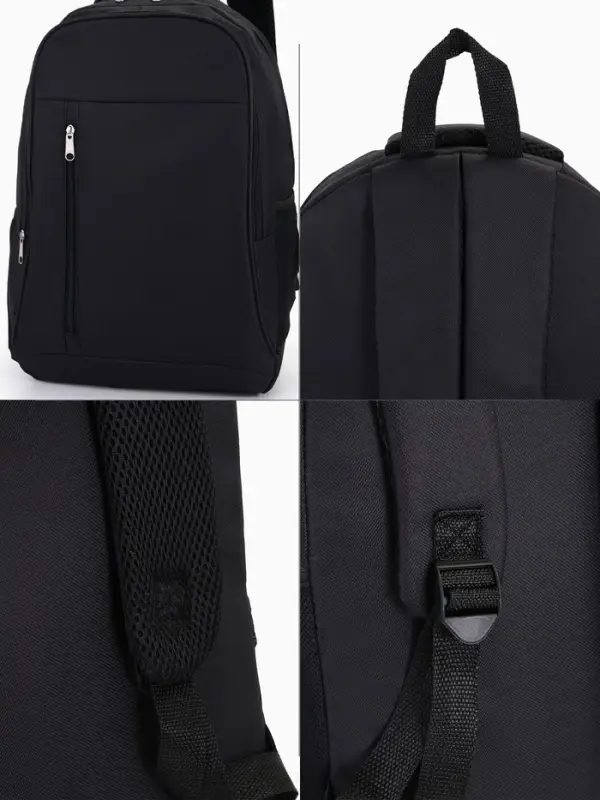 Рюкзак школьный на молнии, 4 кармана, размер 29.5&times;12.5&times;43 см, чёрный