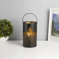 Фигурка светящаяся RISALUX &laquo;Ночной лес&raquo;, LED-ночник, 3&times;ААА, чёрный, 12&times;12&times;20.5 см