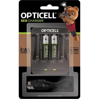 Зарядное устройство Opticell Eco Charg.6100001 +аккум.AA 2600mAh 2шт набор