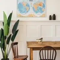 Карта Мира интерактивная, физическая (карта полушарий), 101&times;69 см, 1:37 млн, ламинированная