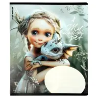 Тетрадь 12 листов в клетку ErichKrause Magic Pet, 60 г/м&sup2;, обложка мелованный картон, МИКС