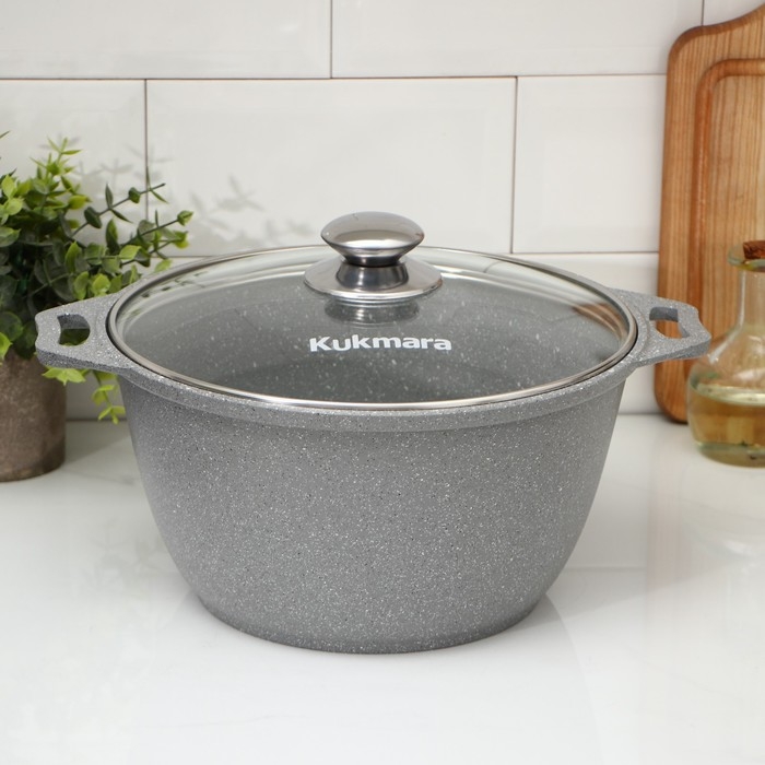 Кастрюля, 4 л, d=26 см, h=14 см, антипригарное покрытие, цвет светлый мрамор Кастрюля, 4 л, d=26 см, h=14 см, антипригарное покрытие, цвет светлый мрамор