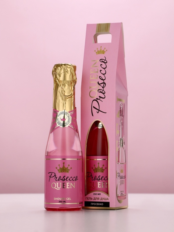 Гель для душа во флаконе шампанское Prosecco Queen, 250 мл, Новый Год Гель для душа во флаконе шампанское Prosecco Queen, 250 мл, Новый Год