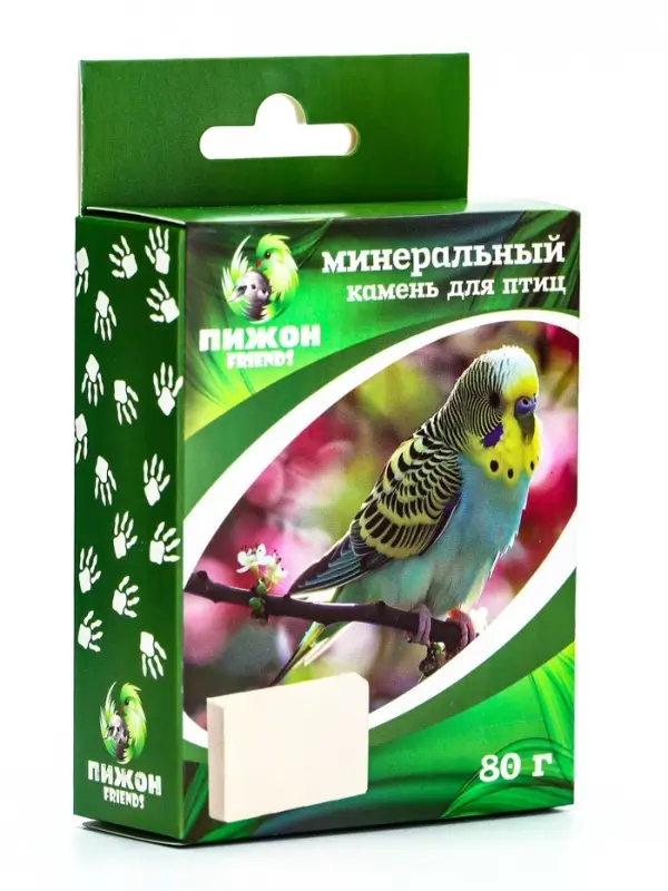 Минеральный камень для птиц &laquo;Пижон&raquo;, блок, 80 г