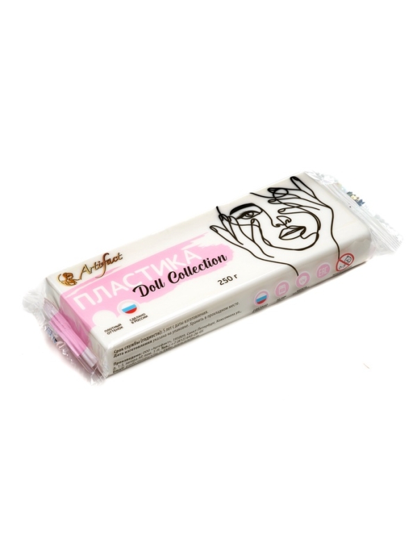 Пластика-полимерная глина запекаемая 250г Artifact Кукольная колл., холодный белый