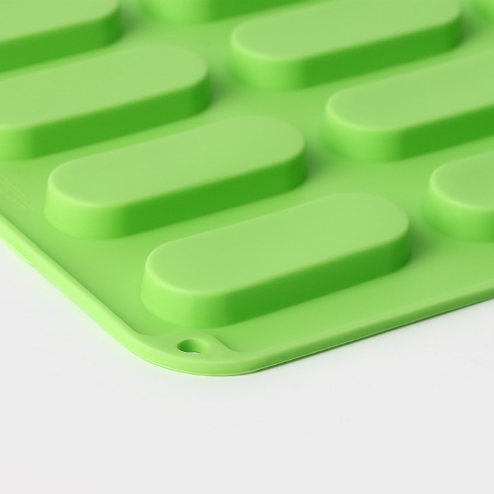 Форма для выпечки Доляна &laquo;Сладости.Эклер&raquo;, силикон, 28&times;21&times;1 см, 12 ячеек (7,6&times;2,7&times;1 см), цвет МИКС