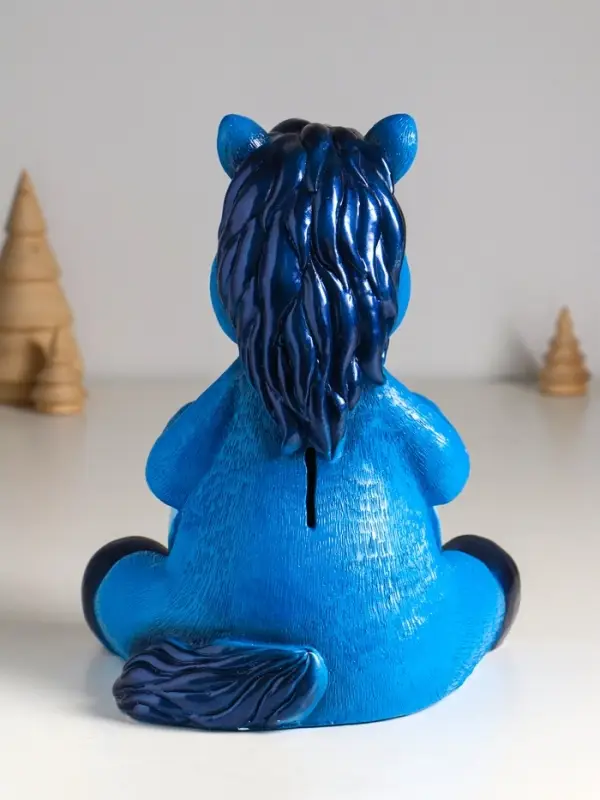 Копилка "Конь с подковой" 24 см, синий