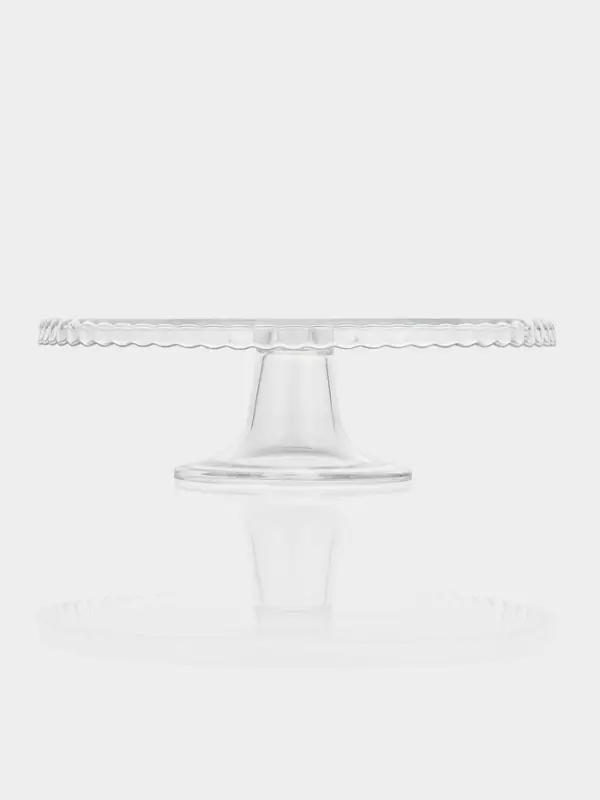Подставка для торта Paşabah&ccedil;e Patisserie, d=28 см, на ножке, стекло, прозрачная