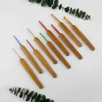 Набор крючков для вязания, с бамбуковыми ручками, d=2-6 мм, 13.5 см, 9 шт.