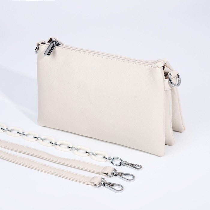 Сумка кросс-боди на молнии, цвет молочный