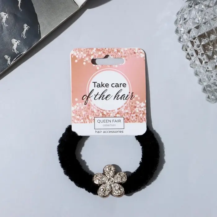 Резинка для волос Резинка для волос "Нежность" цветочек, чёрный