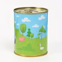 Копилка металлическая, 9.5 см×7.5 см×7.5 см, Синий трактор