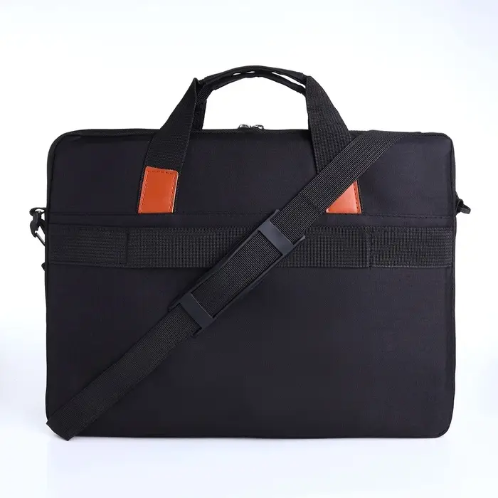 Сумка для ноутбука на молнии, наружный карман, держатель для чемодана, длинный ремень, 41&times;3&times;30 см, чёрная
