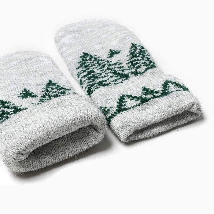 Варежки женские, цвет серый, размер 18 Варежки женские, цвет серый, размер 18