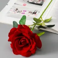 Цветы искусственные "Роза Аманда" бархат, d-11 см 58 см, красный