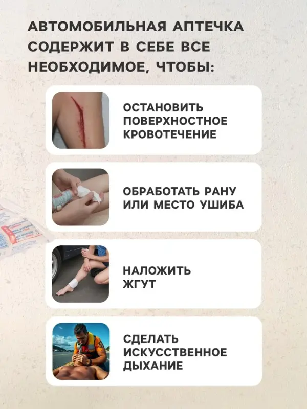 Автомобильная аптечка первой помощи &laquo;ФЭСТ&raquo;, дорожная, перечень №2, красная