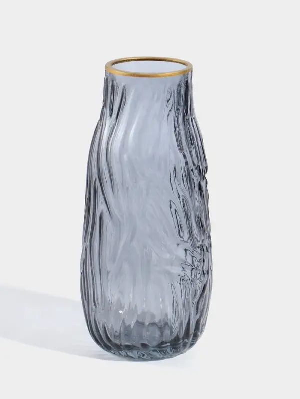 Ваза для цветов &laquo;Амброс&raquo; полосы, 20&times;8.5 см, стекло, серая