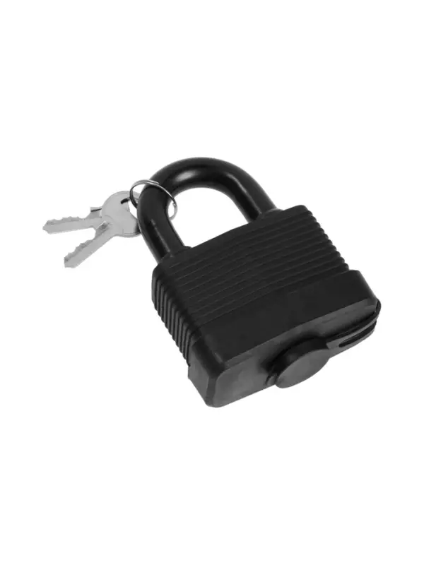 Замок навесной LOCKLAND, 65 мм, влагозащищенный, короткая дужка, 2 ключа, цвет черный