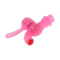 Кран водоразборный ZEIN, 1/2", с плоской ручкой, PP, шаровой механизм, розовый