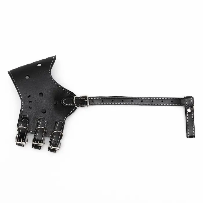 Намордник из прессованной кожи регулируемый, 4 (длина по носу 8.8 см, обхват морды 29-35 см), чёрный