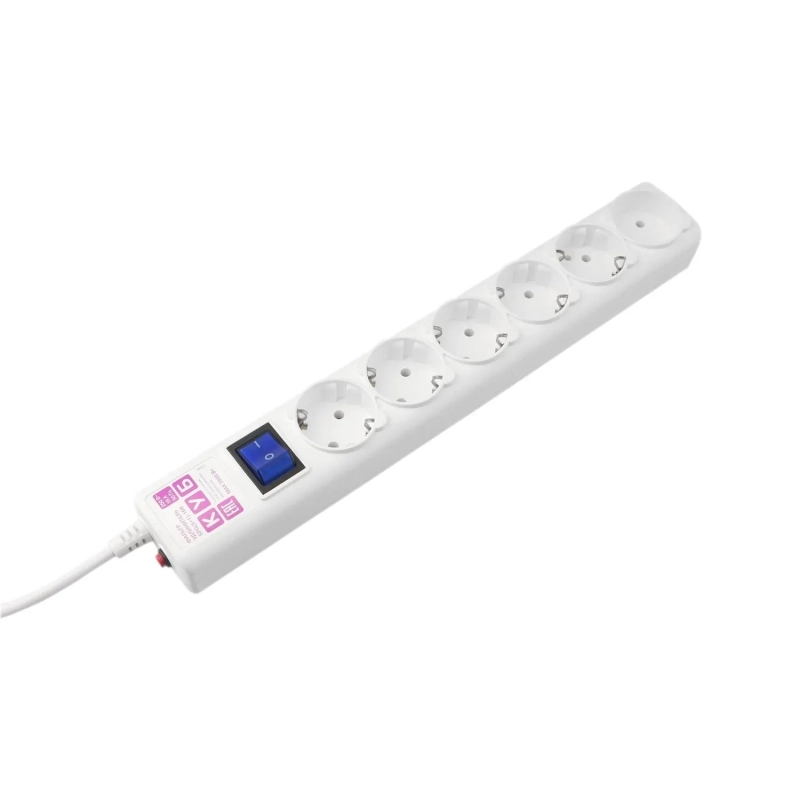 Сетевой фильтр Power Cube 3м (6 розеток) 16А белый(SPG(5+1)-16B-3М)