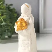 Фигурка гипс &laquo;Берегиня Дуняша&raquo;, 13 см, белая с золотом