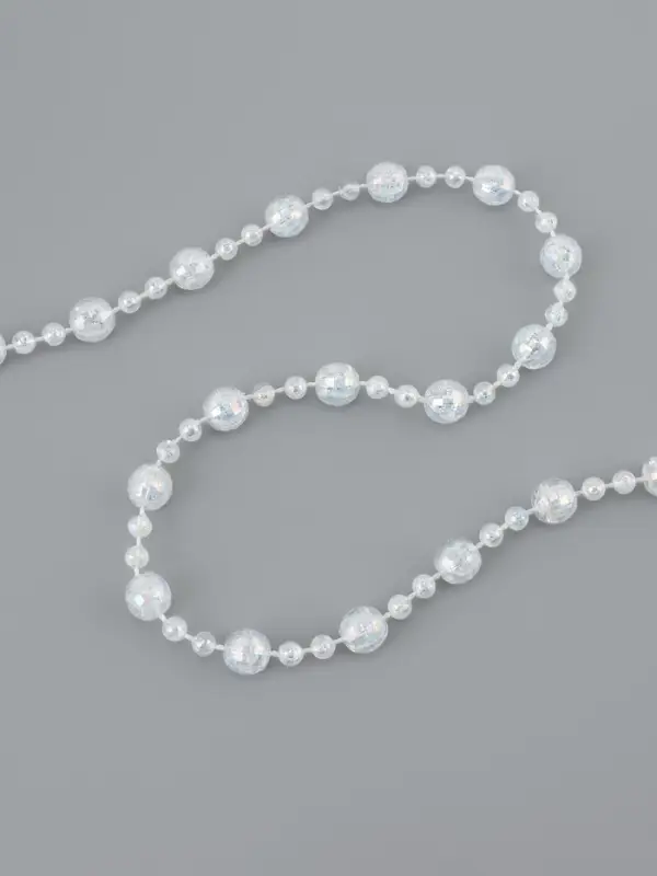 Бусы на нитях, с голографией, 8 мм, 9&plusmn;1 м, прозрачные