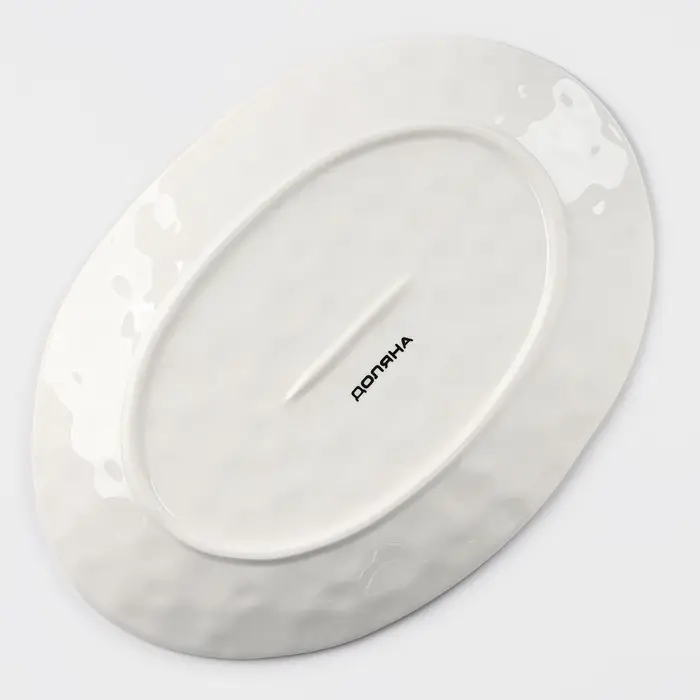 Блюдо Доляна &laquo;Космос&raquo;, 30.8&times;21.7&times;3.3 см, фарфор, белое, синий