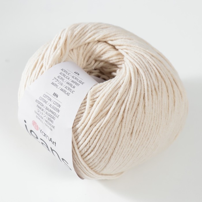 Пряжа Пряжа "Jeans" 55% хлопок, 45% акрил 160м/50гр (05 св.бежевый)