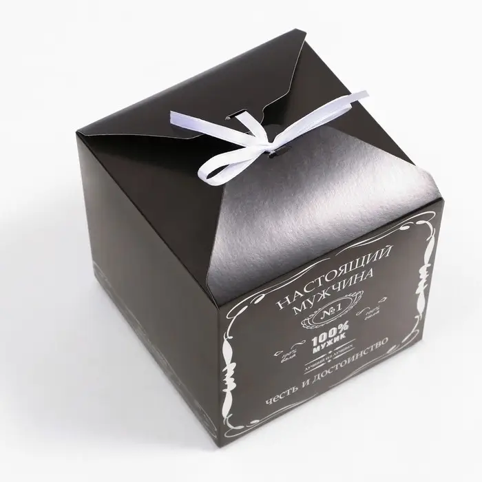 Коробка складная Коробка складная "100% мужик", 14×14×14 см