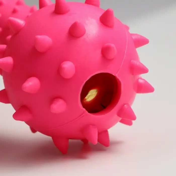 Жевательная игрушка для собак &laquo;Грозная гантель&raquo;, 15&times;5 см, розовая