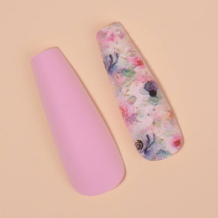 Ногти накладные с кл пластинами 12шт Цветы балерина разноцв к/кор QF Ногти накладные с кл пластинами 12шт Цветы балерина разноцв к/кор QF