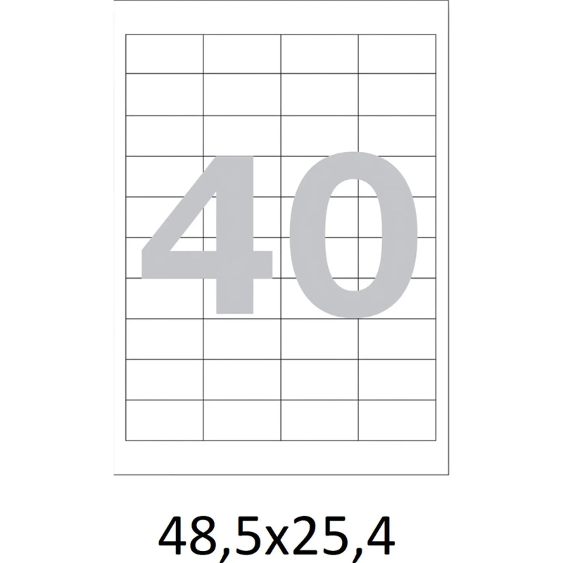 Этикетки самоклеящиеся  48,5х25,4 мм/40 шт. на лист.А4  50листов