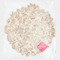 Набор салфеток сервировочных на стол Доляна &laquo;Листья&raquo;, d=38 см, 4 шт., ПВХ, золотистый