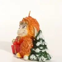 Свеча новогодняя "Овечка с ёлочкой" 7,5х5,5х7,5 см, огненный