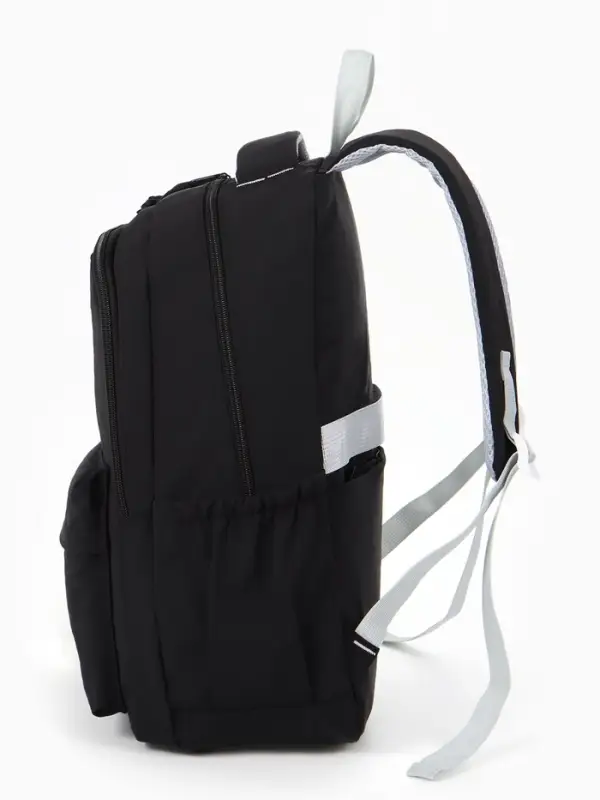 Рюкзак школьный &laquo;Зайчик&raquo;, однотонный, для девочки, 31&times;13&times;48 см, чёрный