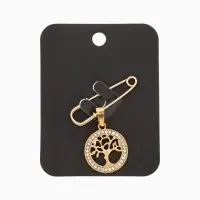 Булавка-оберег с подвеской &laquo;Дерево жизни&raquo;, 3.5 см, белая в золоте