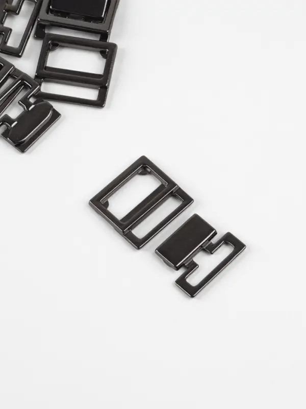 Застёжка для купальника, металлическая, 15 мм, 5 шт., цвет чёрный никель