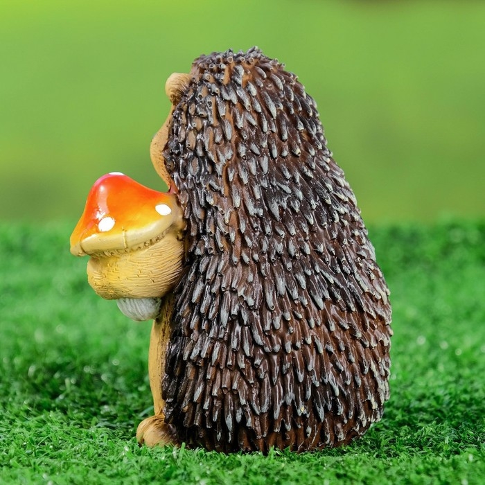 Садовая фигура  Садовая фигура "Ежик с мухомором" 9x8,5x11см