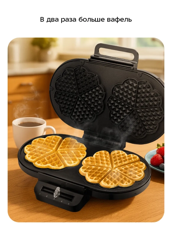 Вафельница для венских вафель КТ-4691 - 1400 Вт