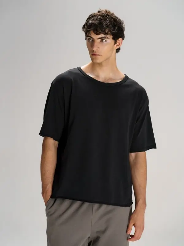 Футболка оверсайз унисекс Vozduh, черная, размер XS/S Футболка оверсайз унисекс Vozduh, черная, размер XS/S