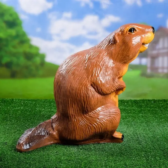 Садовая фигура из полистоуна «Бобер», 43×38×24 см