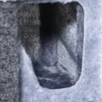 Домик для кошек с когтеточкой, квадратный, 3х-этажный, 33 × 42 × 63 см, ковролин, серая