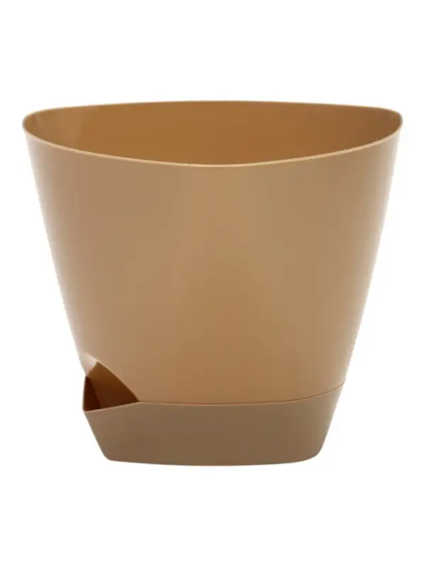 Кашпо с прикорневым поливом 3 л  D-19,3 см, H-16,7 см бежевый "Элеганс"