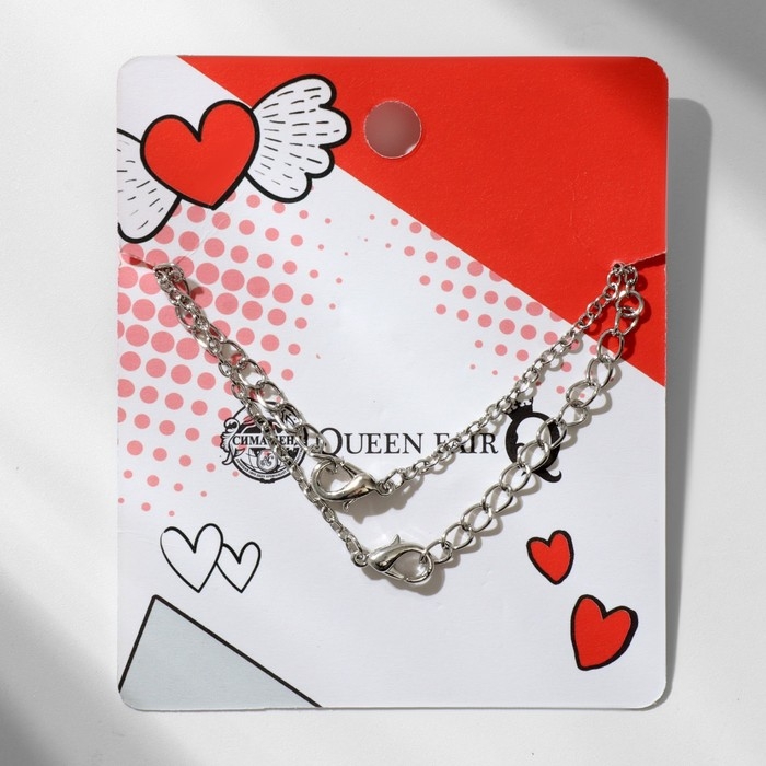 Кулоны «Неразлучники» сердце с крыльями, цвет белый в серебре, 45 см Кулоны «Неразлучники» сердце с крыльями, цвет белый в серебре, 45 см