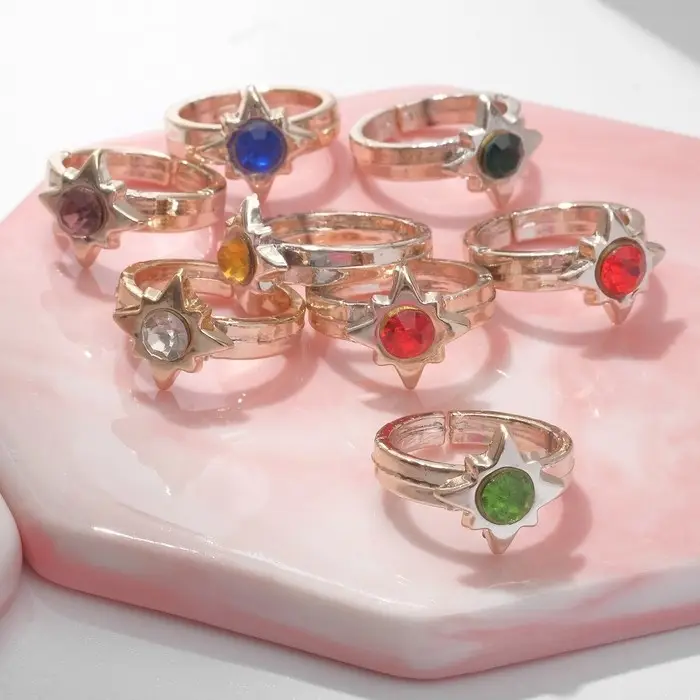 Кольцо «Выбражулька» искорка, МИКС в золоте, безразмерное Кольцо «Выбражулька» искорка, МИКС в золоте, безразмерное