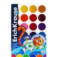 Акварель медовая ErichKrause Jolly Friends, 24 цвета, УФ-фильтр, матовые насыщенные цвета, пластиковая коробка с европодвесом