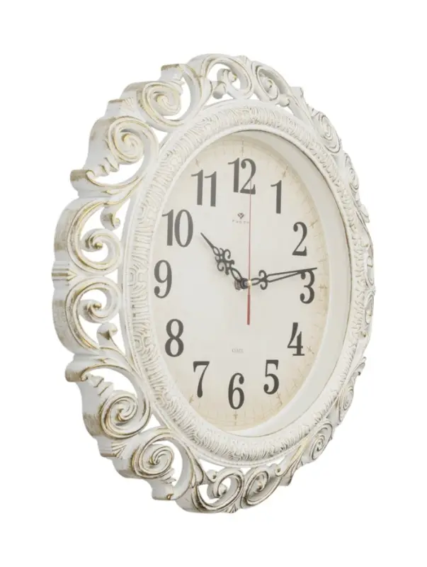 Часы настенные интерьерные &laquo;Хостон&raquo;, бесшумные, плавный ход, d=40.5 см, циферблат d=26 см, белые, золотистые